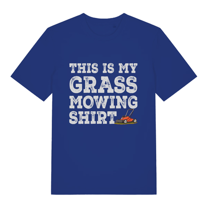 Blue This Is My Grass Mowing Shirt funny slogan t-shirt featuring bold garden dad text  
