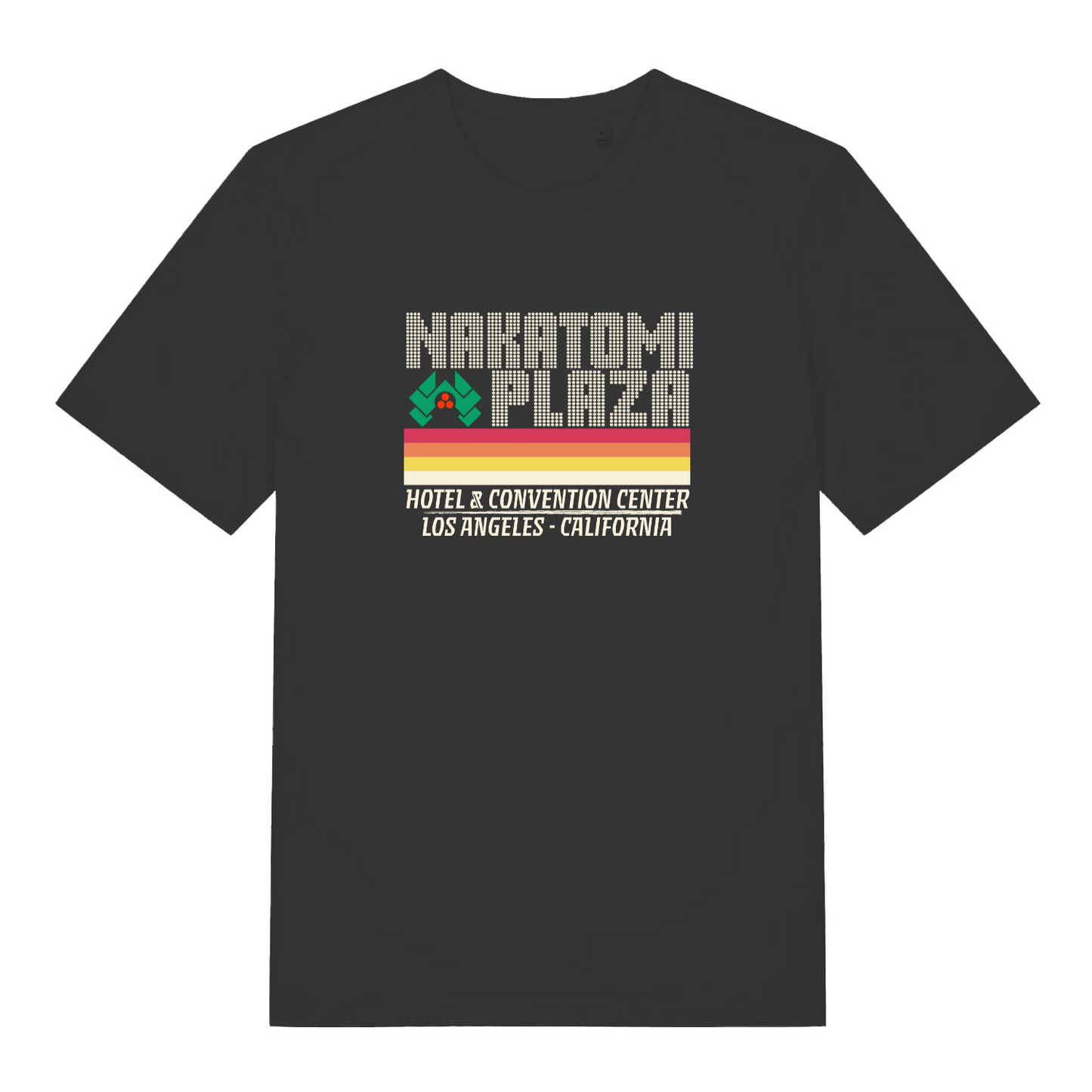 black christmas slogan t-shirt with the text 'nakatomi plaza'