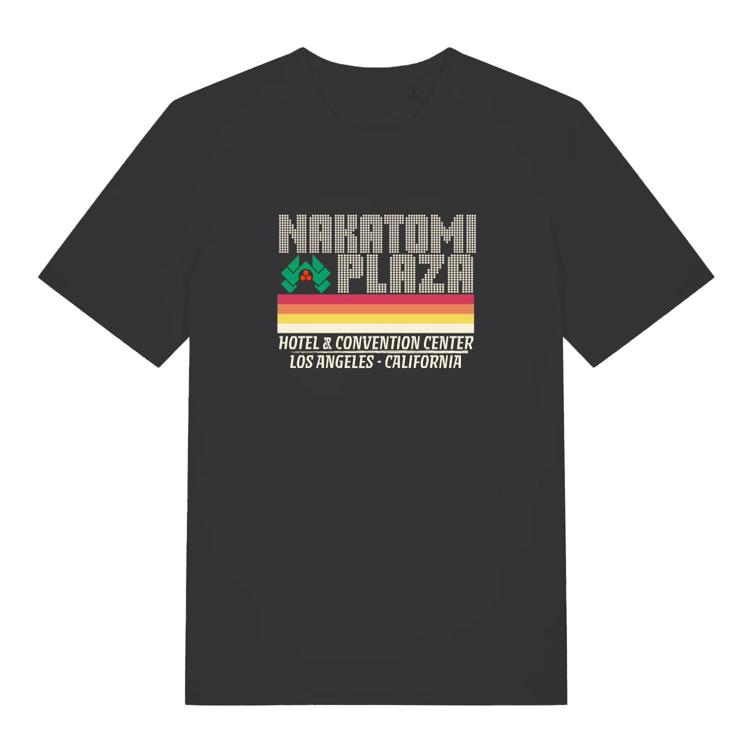 black christmas slogan t-shirt with the text 'nakatomi plaza'