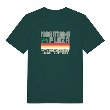 green christmas slogan t-shirt with the text 'nakatomi plaza'