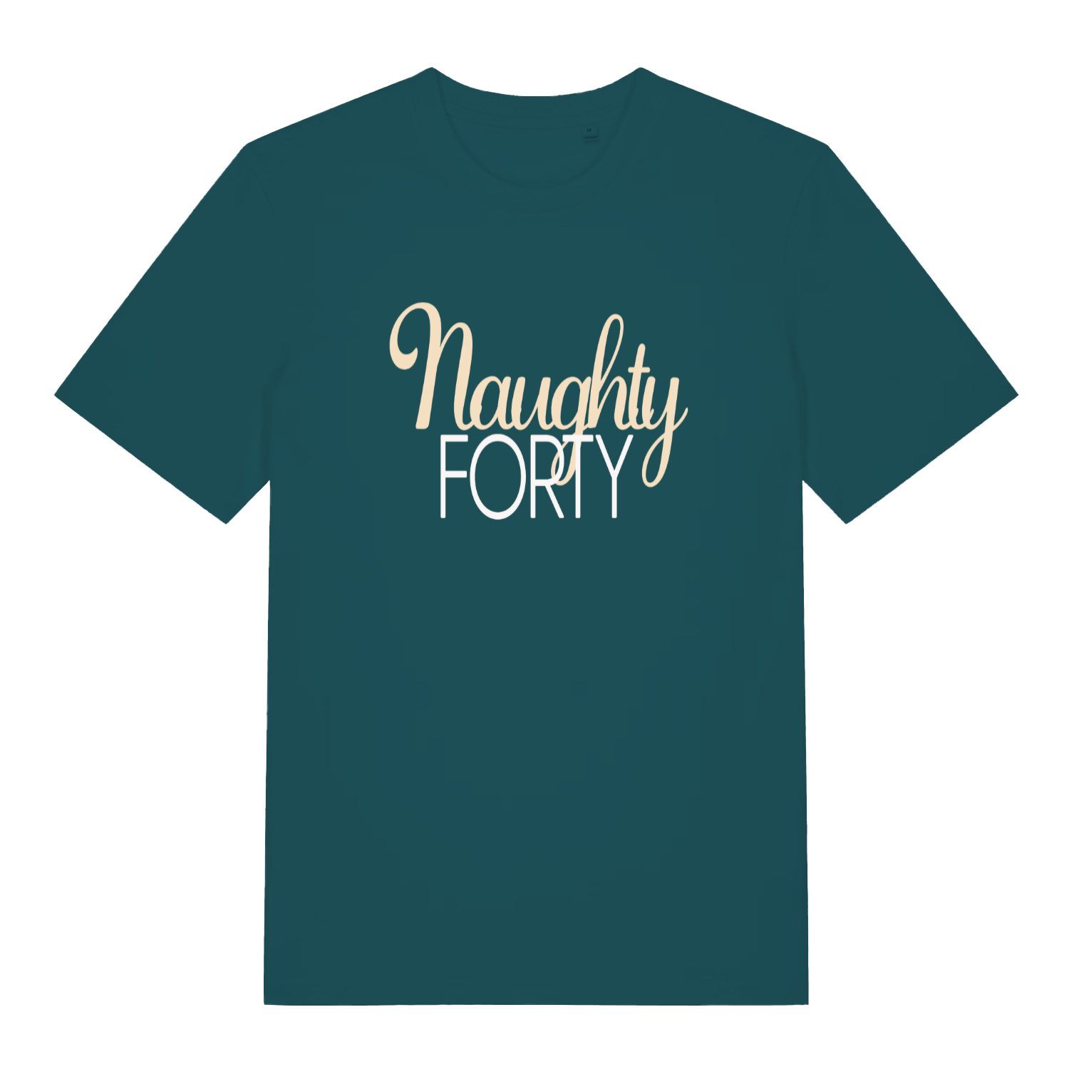 Stargazer Naughty Forty funny slogan t-shirt with elegant Naughty Forty design  