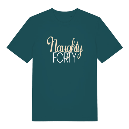 Stargazer Naughty Forty funny slogan t-shirt with elegant Naughty Forty design  
