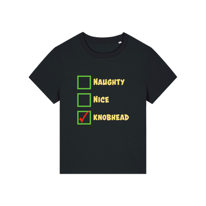 Black christmas slogan t-shirt with humorous text and checkboxes design 