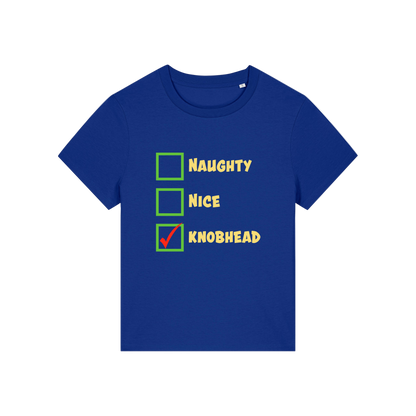blue christmas slogan t-shirt with humorous text and checkboxes 