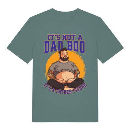 Green It’s Not A Dad Bod It’s A Father Figure funny graphic t-shirt featuring classic dad banter  