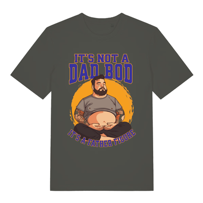 Khaki It’s Not A Dad Bod It’s A Father Figure funny graphic t-shirt with bold father figure design  
