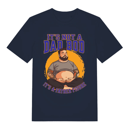 Navy It’s Not A Dad Bod It’s A Father Figure funny graphic t-shirt showing meditative dad graphic  