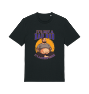 black funny dad t-shirt with the graphic of a man with a beer belly and the slogan 'it's not a dad bod it's a father figure'