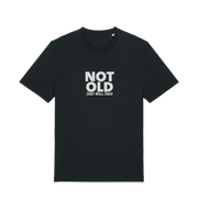 black funny slogan t-shirt with 'not old just well aged'