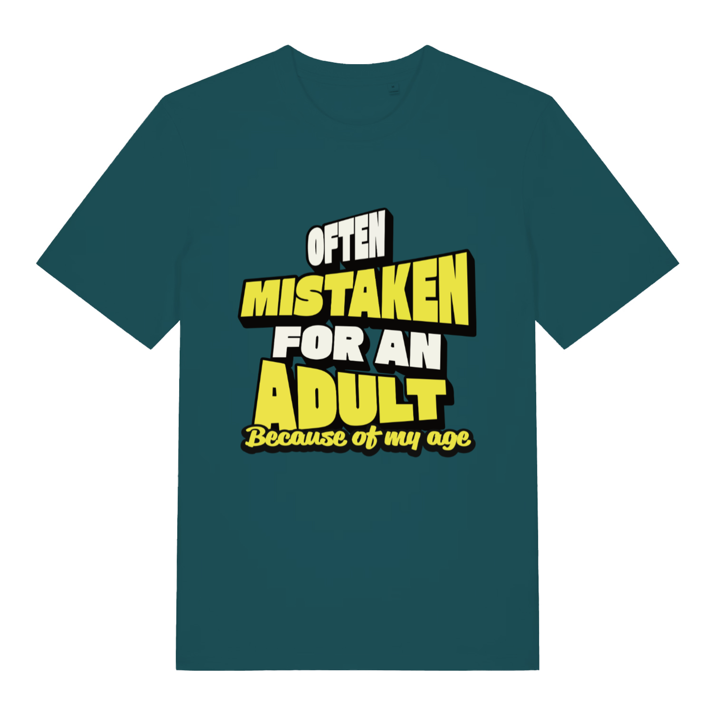 Stargazer Often Mistaken For An Adult funny slogan t-shirt featuring humorous age quote  