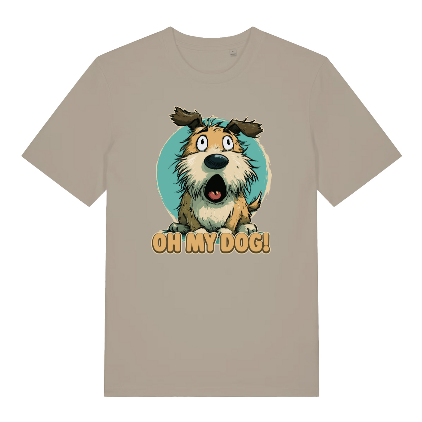 stone funny animal t-shirt with the graphic of a cartoon dog and the slogan 'oh my dog'
