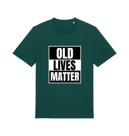 green slogan t-shirt with 'old lives matter'
