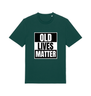 green slogan t-shirt with 'old lives matter'