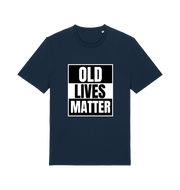 navy slogan t-shirt with 'old lives matter'
