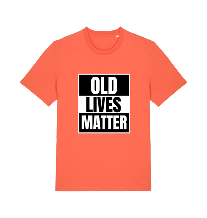 orange slogan t-shirt with 'old lives matter'