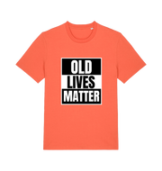 orange slogan t-shirt with 'old lives matter'