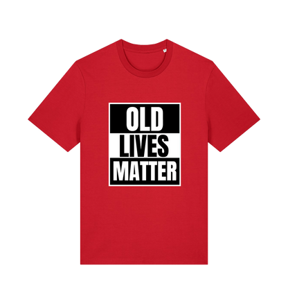 red slogan t-shirt with 'old lives matter'