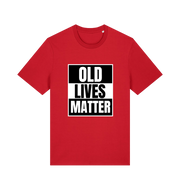 red slogan t-shirt with 'old lives matter'