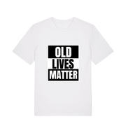 white slogan t-shirt with 'old lives matter'