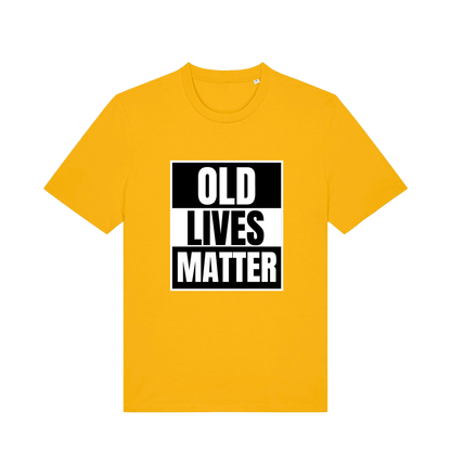 yellow slogan t-shirt with 'old lives matter'