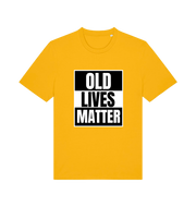 yellow slogan t-shirt with 'old lives matter'