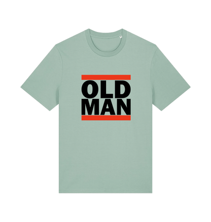 mint green slogan t-shirt with 'old man'