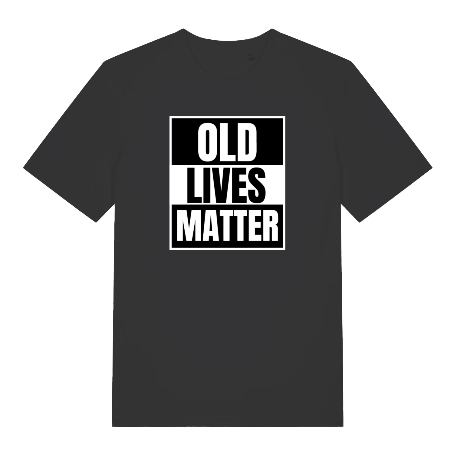Black funny slogan t-shirt with 'OLD LIVES MATTER' 