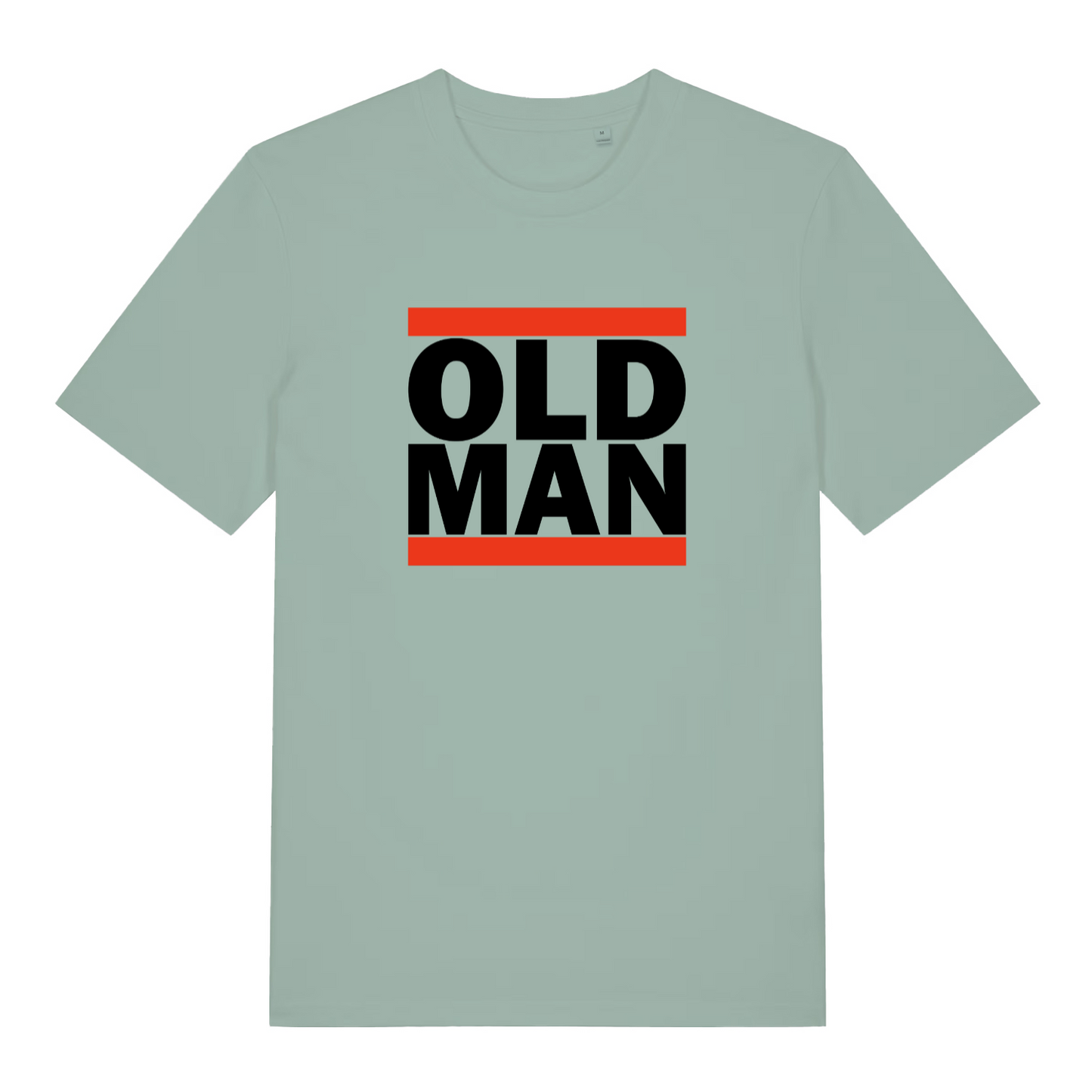 green funny slogan t-shirt with the text 'old man'