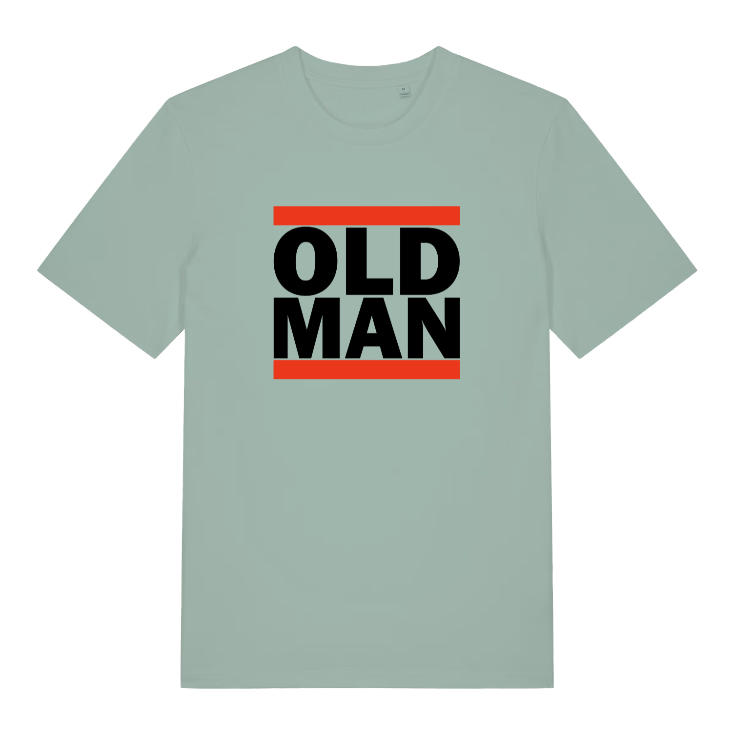 green funny slogan t-shirt with the text 'old man'