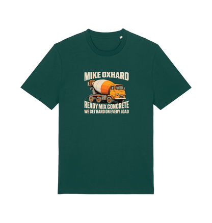 green funny offensive t-shirt with a graphic of a cement mixer and a rude slogan 