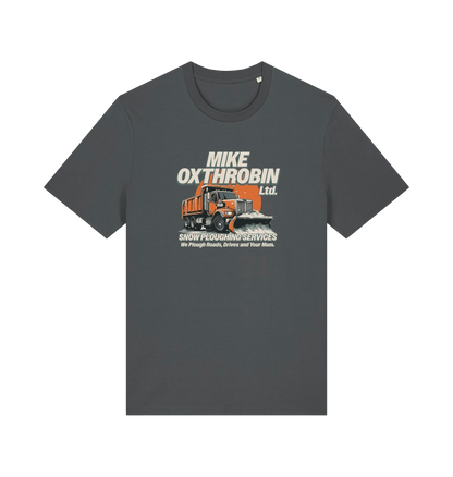 grey funny offensive t-shirt with a graphic of a snow plough
