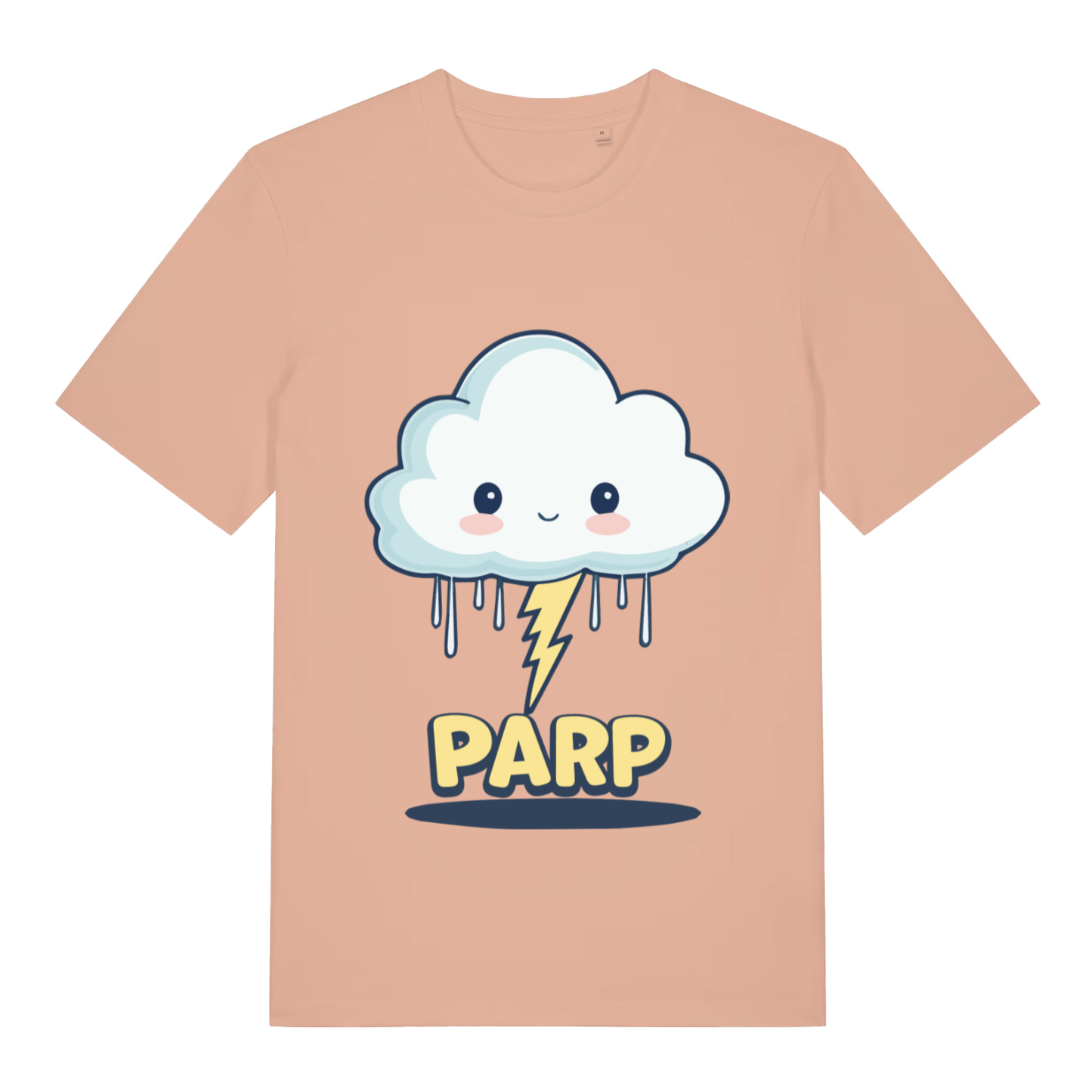 Peach Parp Kawaii funny graphic t-shirt with witty lightning bolt graphic  