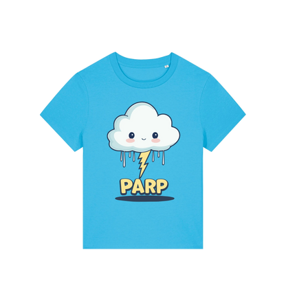 blue kawaii t-shirt with the graphic of a cloud and the slogan 'parp'