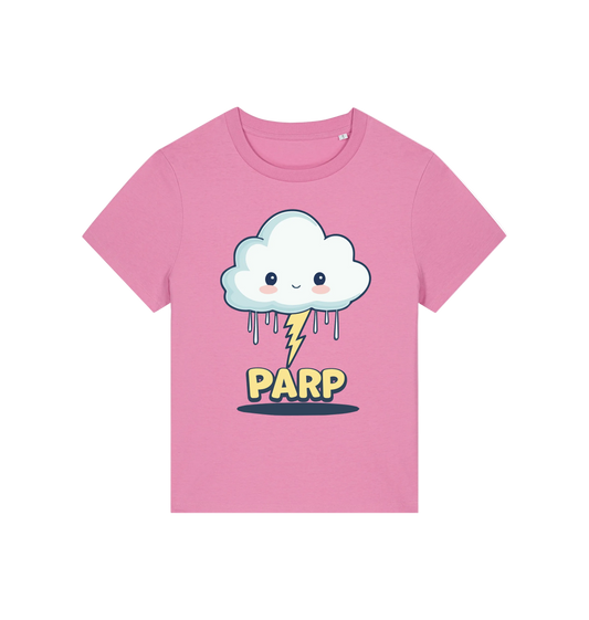 pink kawaii t-shirt with the graphic of a cloud and the slogan 'parp'