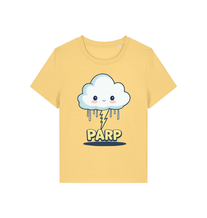 yellow kawaii t-shirt with the graphic of a cloud and the slogan 'parp'