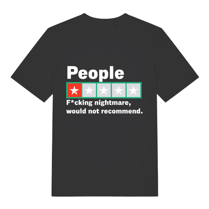 Black People 1 Star Review funny slogan t-shirt with nightmare rating design  