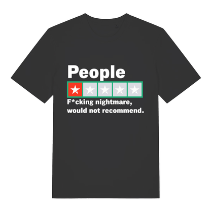 Black People 1 Star Review funny slogan t-shirt with nightmare rating design  