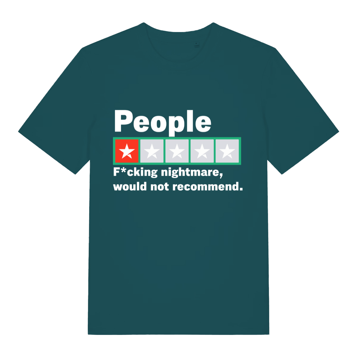 Stargazer People 1 Star Review funny slogan t-shirt showing classic low rating graphic  