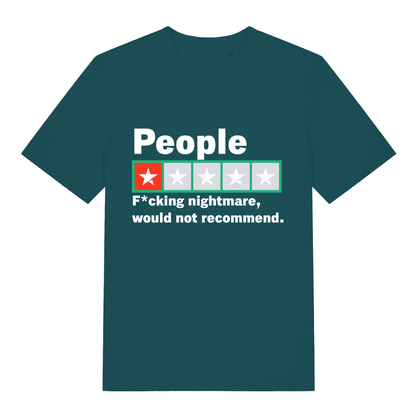 Stargazer People 1 Star Review funny slogan t-shirt showing classic low rating graphic  