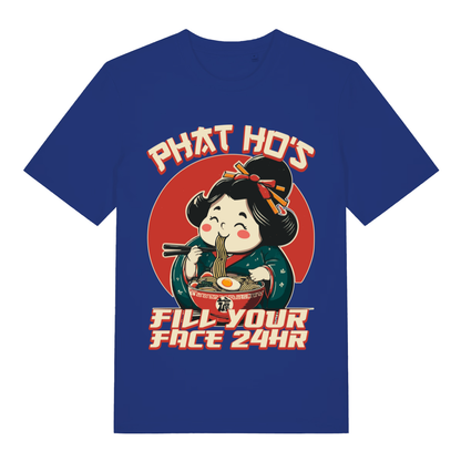 Blue Phat Ho’s Fill Your Face funny graphic t-shirt featuring cheeky noodle pun  