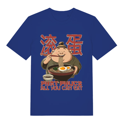 Blue Phat Phucs All You Can Eat funny graphic t-shirt featuring cheeky ramen pun  