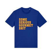 blue movie t-shirt with the slogan 'some serious gourmet shit'