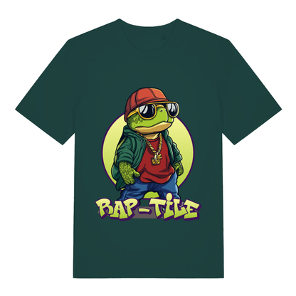 Green Rap-Tile funny graphic t-shirt with swaggering turtle graphic  