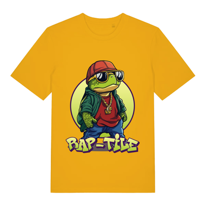 Yellow Rap-Tile funny graphic t-shirt featuring ultimate cheeky reptile design  