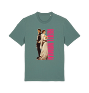 green geek t-shirt with the graphic of legendary jedi's and the slogan 'rebel woman'