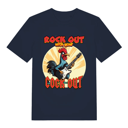 Navy Rock Out With Your Cock Out funny graphic t-shirt showing classic animal rock graphic  