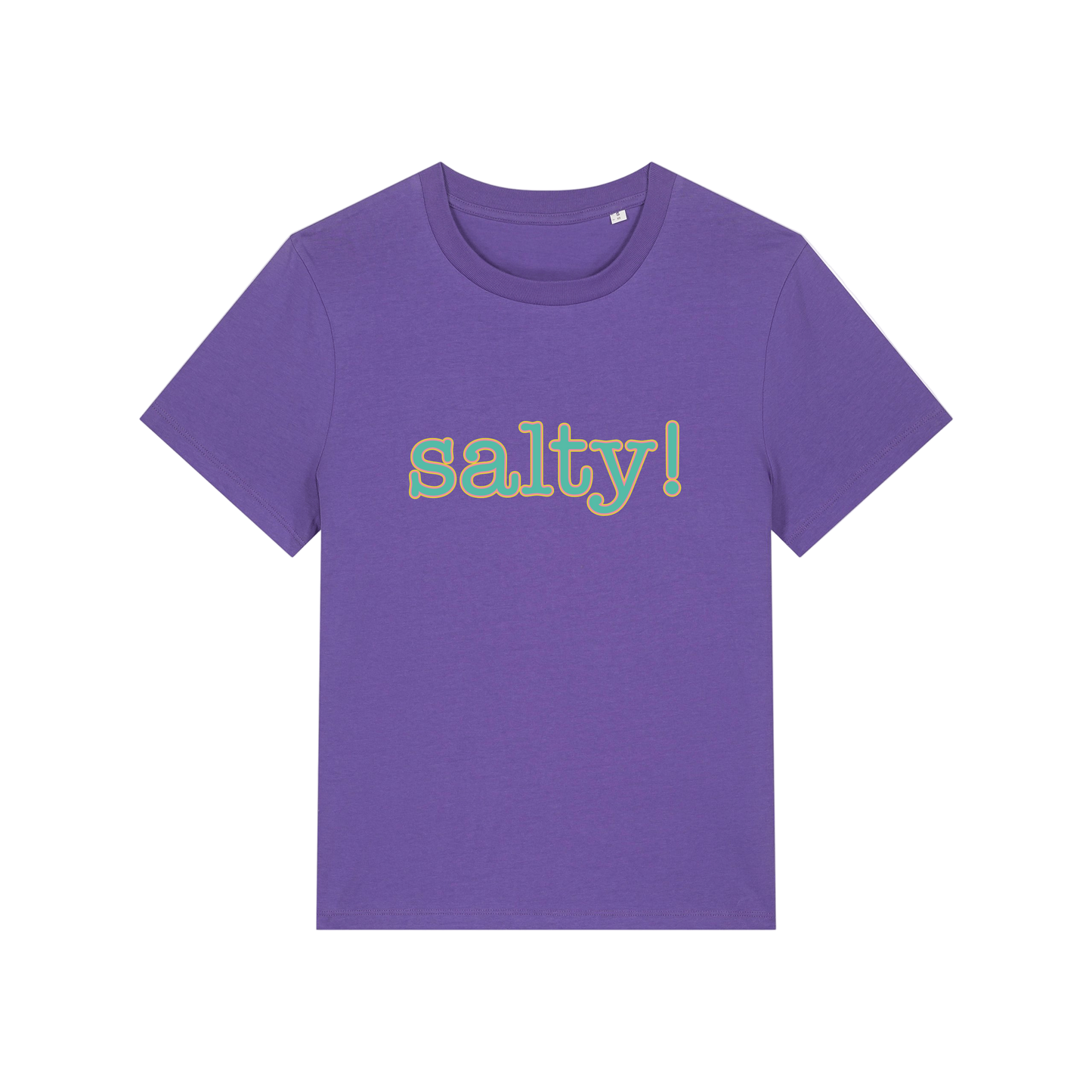 purple salty-womens-t-shirt-white-slogan-tee