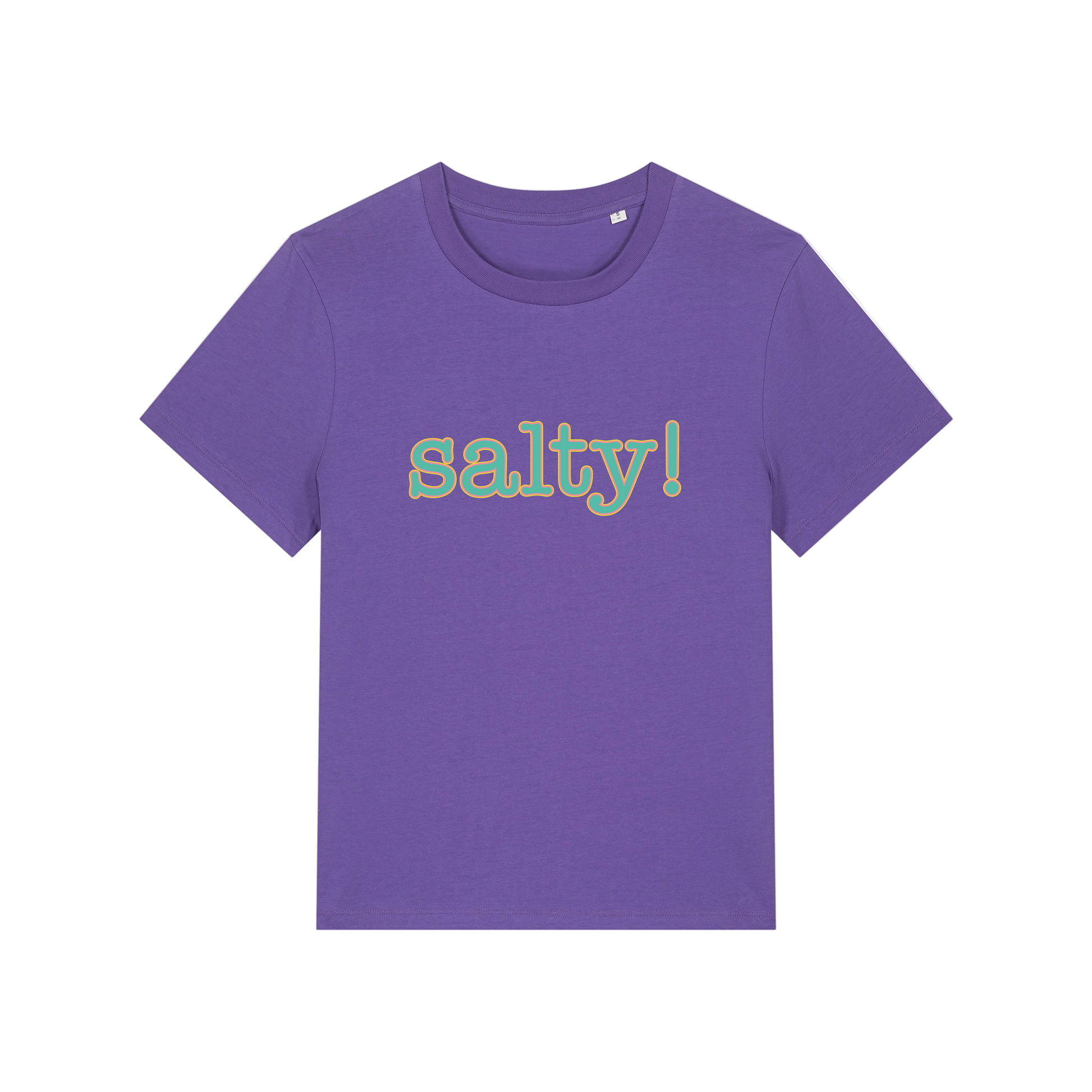 purple salty-womens-t-shirt-white-slogan-tee