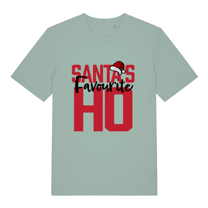 Aloe Santa’s Favourite Ho funny slogan t-shirt with cheeky Christmas lettering  