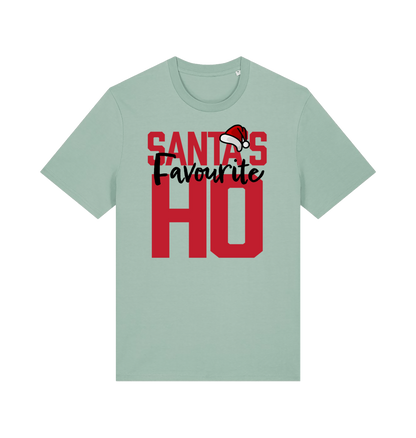 green xmas t-shirt with the slogan 'santas favourite ho'